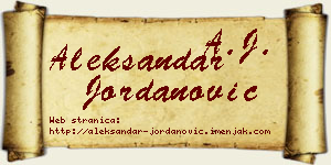 Aleksandar Jordanović vizit kartica